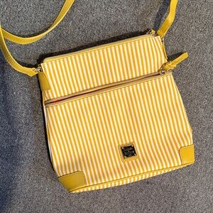 Dooney and Burke Yellow Striped Crossbody Bag